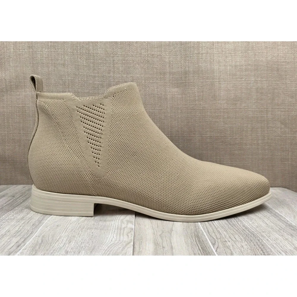Vivaia Ryan Square Toe Ankle Bootie Boots Carmel Light Tan EU 41.5 US 10 Boho